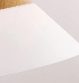 Lampa sufitowa metalowa klosz lite drewno wisząca AT8-1SZ-White