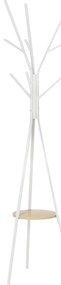 HOMCOM Stojak na Ubrania Metalowy Biały 45x45x180cm Wieszak do Garderoby Przedpokoju | Aosom PL