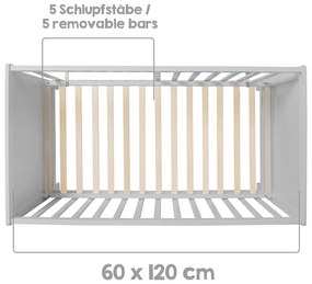 Szare/szarobrązowe łóżeczko 60x120 cm Hamburg – Roba