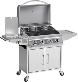Avenberg Grill gazowy ze stali nierdzewnej z bocznym palnikiem Vermont, 136 x 53 x 105,5 cm