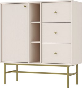Komoda TORINO - Beżowy / Wysokość 108 cm / 100 cm / 3 szuflady