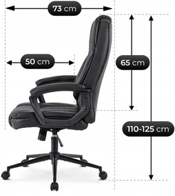 Czarny obrotowy fotel biurowy - Duke 3X