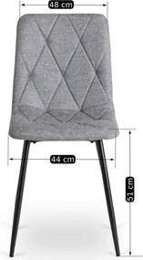 Krzesło Tapicerowane do Salonu ROBIN 2 Szare Nowoczesne Loft