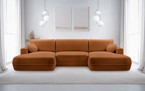 Narożnik FUEGO XL wolnostojący układ U z funkcją spania w tkaninie Bubble 10 DomoHome