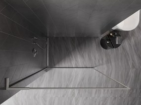 Mexen Kioto-XF L ścianka prysznicowa Walk-in z ramką 70 x 202 cm, transparent 10 mm, nikiel szczotkowany - 800-070-174-97-00-XF