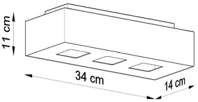Plafon MONO 3 czarny SOLLUX  LIGHTING
