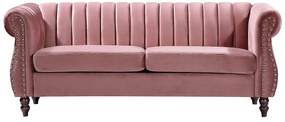 Kanapa 3-osobowa welurowa postarzały różówy TRUMBO