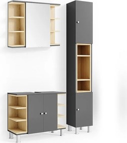 Zestaw mebli łazienkowych antracyt 79.6x32x64 aquis