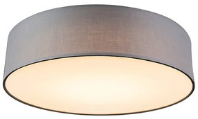 Lampa sufitowa szara 40 cm z LED - Drum LED Nowoczesny Oswietlenie wewnetrzne