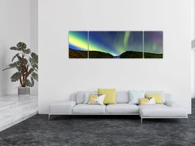Obraz - Zorza polarna na Islandii (170x50 cm)