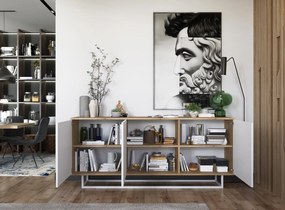 Trzydrzwiowa komoda w stylu loft Apollo 40 dąb wotan/biały