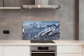 Szklany Panel Zaśnieżone Szczyty Górskie