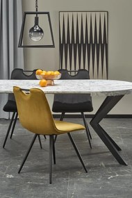 Krzesło tapicerowane K521 VELVET musztardowe HALMAR