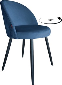 Krzesło TRIX tkanina Welur noga metalowa : Kolor nogi - Czarna stożek, Kolor tkaniny - VELVET - MG33, Typ siedziska - Siedzisko obrotowe 360°