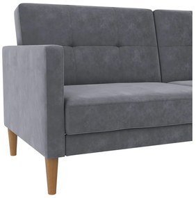 Szara aksamitna rozkładana sofa 207 cm Lilly – Støraa