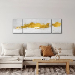Obraz - Złote i szare pociągnięcia (170x50 cm)
