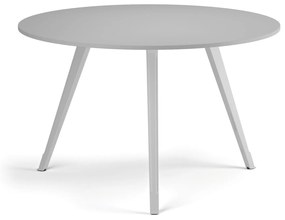 Stolik kawowy PRIMO ZEN, średnica 120 cm, biała podstawa, szary