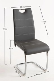 Zestaw 4 Krzese Hallen Ekoskóra