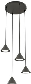 Czarna nowoczesna lampa wisząca nad wyspę - 16X D130 M9-G49
