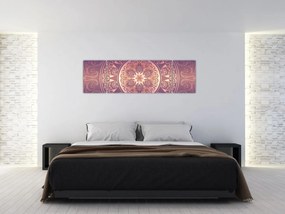 Obraz - Mandala na fioletowym gradiencie (170x50 cm)