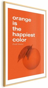 Plakat The Happiest Colour 21x30 cm z ramą złotą z marginesem ARTGEIST B