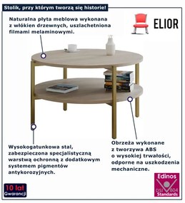 Kawowy stolik okrągły do salonu dąb sonoma D8-S83
