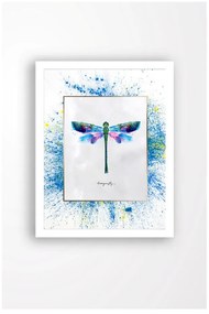 Obraz na płótnie w białej ramie Tablo Center Dragonfly, 29x24 cm