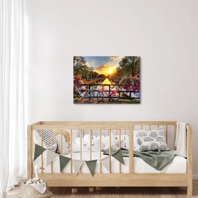 Obraz - Wschód słońca w Amsterdamie (70x50 cm)