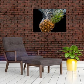 Obraz na szkle - ananas w wodzie (70x50 cm)
