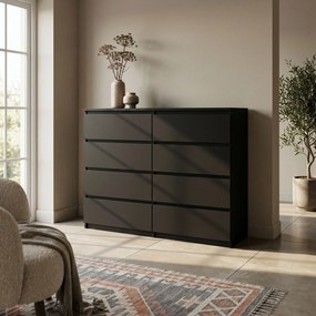 Komoda NUDO 138,5 cm do Salonu Sypialni Czarny