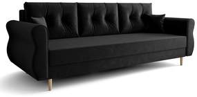 Czarna sofa wypoczynkowa rozkładana - Eden