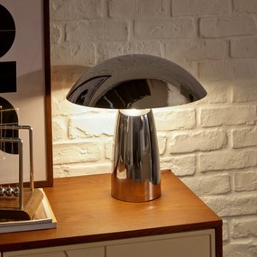 Lampa nocna grzybek OMIA, srebrna, wys. 34 cm