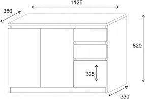 Komoda ASTORRE 113 cm do Salonu Sypialni Dąb sonoma