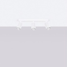 Lampa sufitowa minimalistyczny Gloow, aluminium - 3 źródło światła 4000K - L.45 x H.16.5 cm - biały