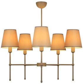 Żyrandol na pręcie MADELA 5xE14/40W/230V biały/beżowy