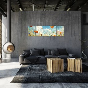 Obraz - Motyle na letniej łące (170x50 cm)