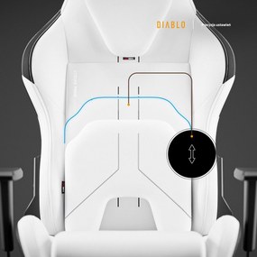 Fotel gamingowy materiałowy Diablo X-One Prime Normal Size, Ghosted White