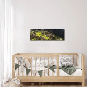 Obraz - Machu Picchu (z zegarem) (90x30 cm)