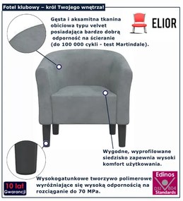 Ciemnoszary fotel klubowy do salonu  T5-R94