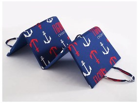 Czerwono-niebieska ogrodowa poduszka do siedzenia na leżak 49x137 cm Anchors – B.E.S.