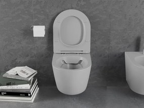 Mexen Lena miska wc Rimless z deską wolnoopadającą slim, duroplast, szara jasna mat - 30224061