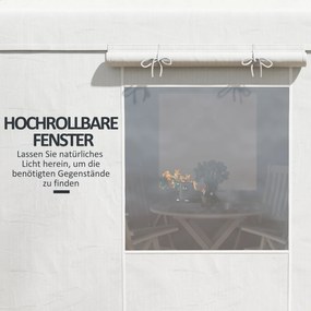 Outsunny Zestaw Zastępczy Dachu do Pawilonu Ogrodowego z 2 Ściankami Bocznymi Biały | Aosom PL