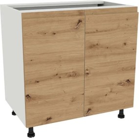 Zestaw Mebli Kuchennych MODERN 170 cm Biały Połysk/Dąb Nowoczesny