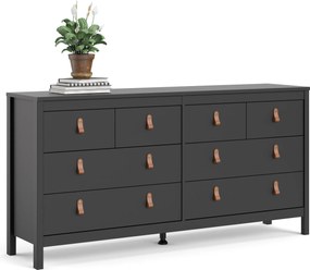 Czarna komoda z szufladami Madrid 4+4