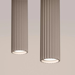 Lampa wisząca KARBON 2 taupe ryflowana SOLLUX  LIGHTING