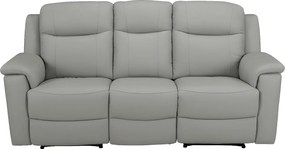 Kanapa 3-osobowa z funkcją relax EVASION ze skóry – Kolor jasnoszary