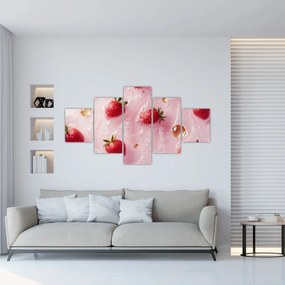 Obraz - Truskawki w bąbelkach (125x70 cm)