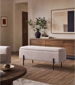 Beżowa ławka z materiału bouclé Watford – House Nordic
