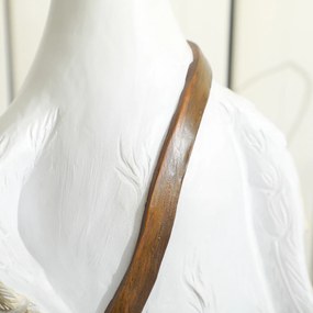 Outsunny Doniczka, Łabędź z torbą na ramię, Odporny na warunki atmosferyczne, 32 x 18 x 60 cm, Biały, Brąz