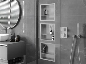 Mexen X-Wall-R półka wnękowa z kołnierzem i półką 30 x 30 cm, inox - 1910303010S